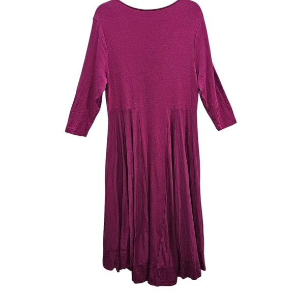Soft Surroundings Deep Pink Flowing Maxi Dress 3/4 Sleeves Size XL Style 28105 - Picture 8 of 8